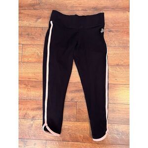 Victoria’s Secret PINK Cotton Stretch Curved Hem Ankle Legging Pant L Black/Oran